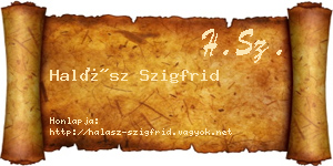 Halász Szigfrid névjegykártya