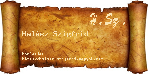 Halász Szigfrid névjegykártya