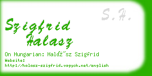 szigfrid halasz business card